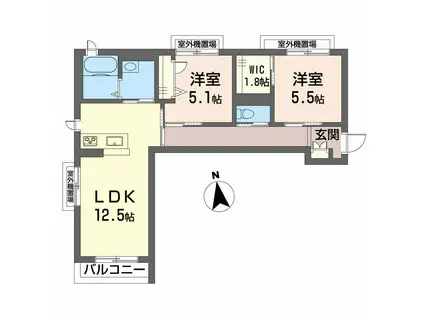 ローレルR(2LDK/3階)の間取り写真