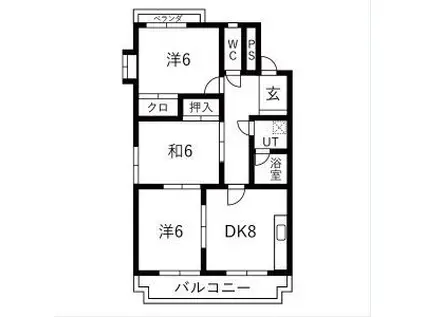 メモアール中花(3DK/2階)の間取り写真