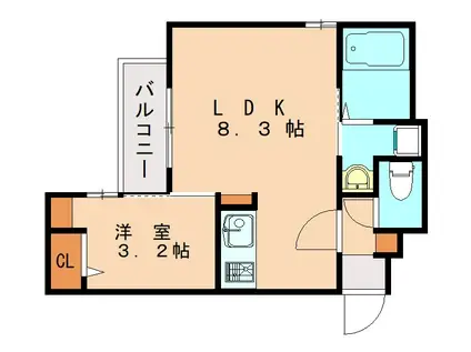 CHERIM南福岡VI(1LDK/3階)の間取り写真