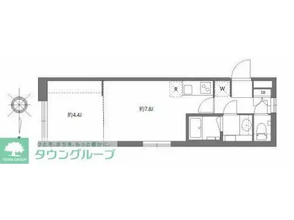 アバンテリム大森北(1DK/2階)の間取り写真