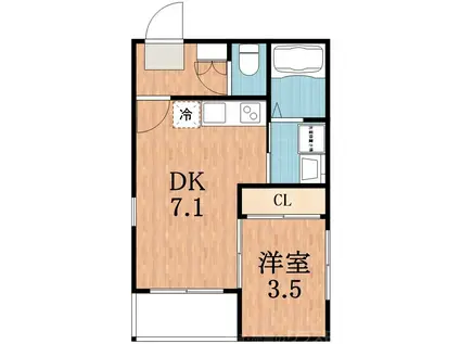 HAQ TERRACE(1DK/3階)の間取り写真