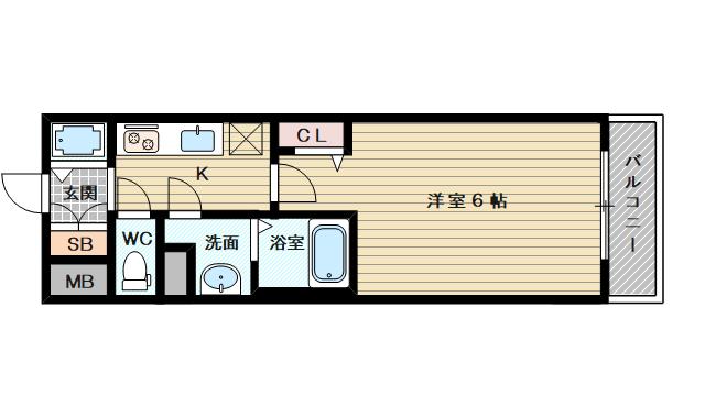 エスリード新大阪ザ・プレミアイースト(1K/12階)の間取り写真