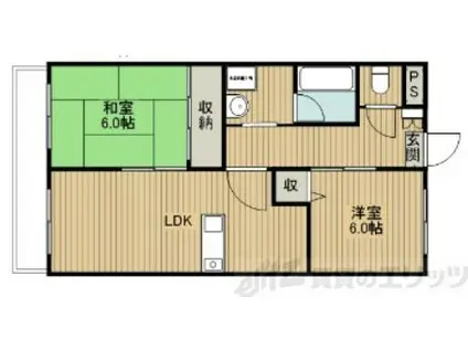 ガーデンパレス高槻(2LDK/3階)の間取り写真