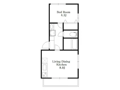 VILLE野方(1LDK/4階)の間取り写真