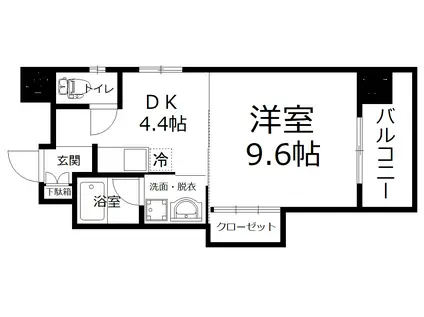 パークビュー小林(1K/3階)の間取り写真