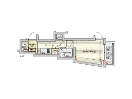 ビバリーホームズ喜多見(1K/5階)の間取り写真