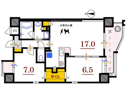 BAUHAUS舟入中町NO16(2LDK/10階)の間取り写真