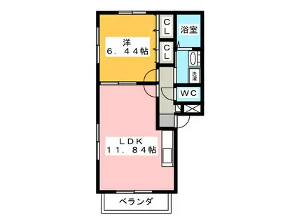 エポック(1LDK/1階)の間取り写真