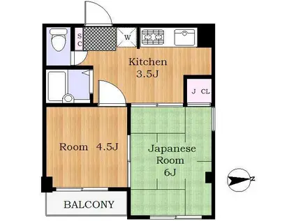 クリエイトヒルズ(2K/7階)の間取り写真