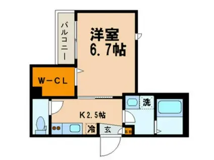 ベルウッド(1K/2階)の間取り写真