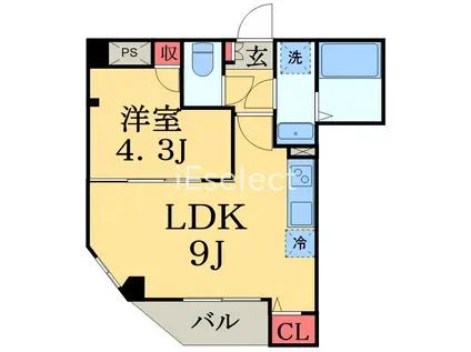 コネクトパークヒルズ千葉中央(1LDK/2階)の間取り写真