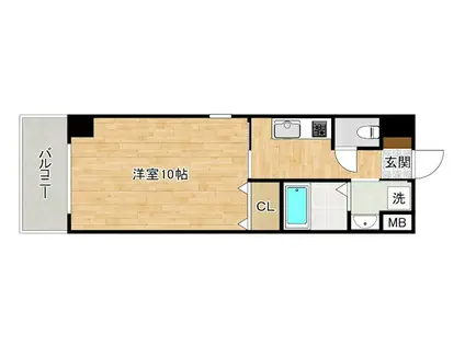 フォレスト片野(1K/3階)の間取り写真