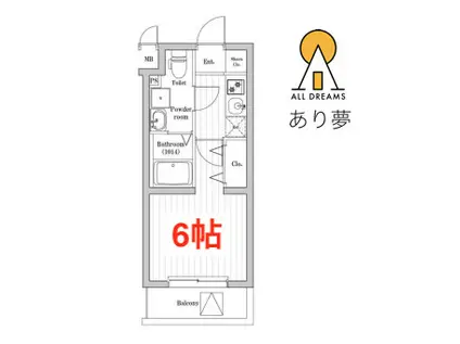 SPコート菊名ノース(1K/2階)の間取り写真