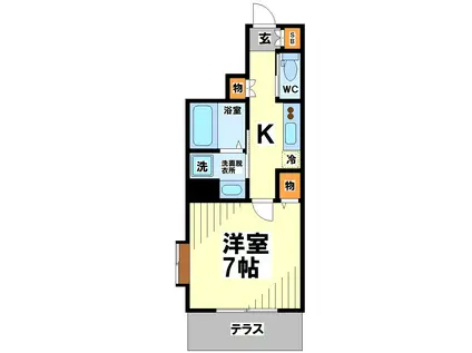 サンライフエクシードII(1K/1階)の間取り写真