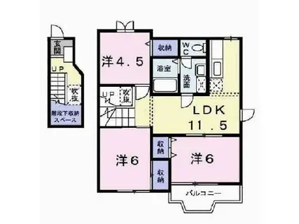 グレースヒル・アエ(3LDK/2階)の間取り写真