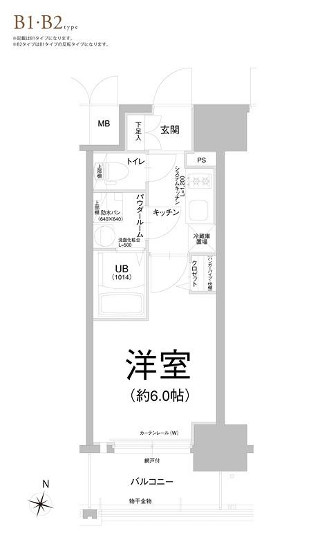 エスリード大阪ザ・ルクス(1K/11階)の間取り写真
