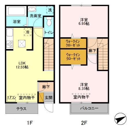 ビラ おゆみ野南(2LDK/1階)の間取り写真