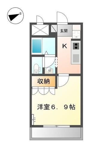 グランディール・プラム(1K/2階)の間取り写真
