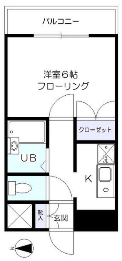 サンテミリオン芦花公園(1K/5階)の間取り写真