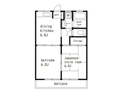 グロリアハイツ(2DK/2階)の間取り写真