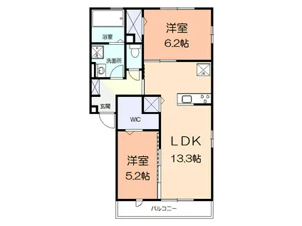 コンフォールI(2LDK/2階)の間取り写真