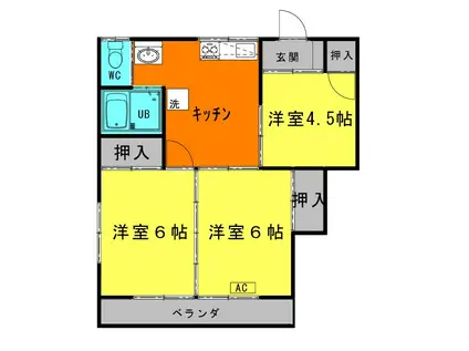 斎民コーポ河原田(3K/3階)の間取り写真
