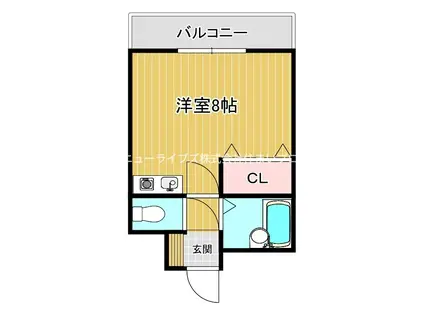 ポポハイツ(ワンルーム/2階)の間取り写真