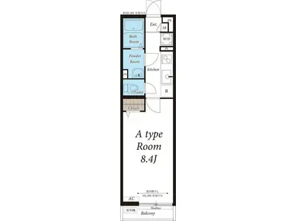 リブリ・ガーデン淵野辺(1K/2階)の間取り写真