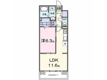 メゾン・ド・フロレゾン(1LDK/2階)の間取り写真