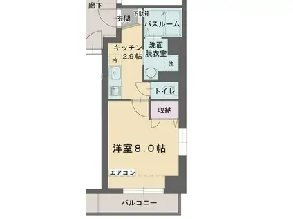 アビターレ平町(1K/3階)の間取り写真