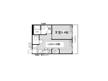 HIMAWARI(1LDK/2階)の間取り写真