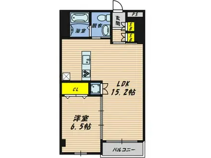 MFLATS(1LDK/7階)の間取り写真