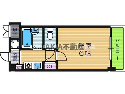 プレサンス 阿倍野阪南町(1K/8階)の間取り写真