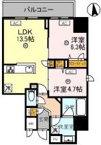 MAISON DE AZURE(2LDK/9階)の間取り写真