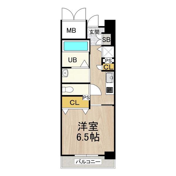CITYSPIRE靭公園(1K/11階)の間取り写真