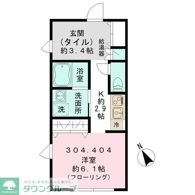 GREEN COURT中野(1K/3階)の間取り写真