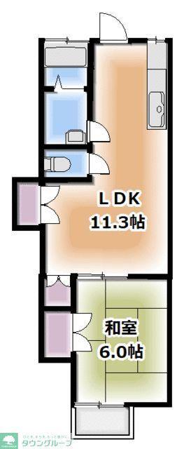 サンサーラ湘南I(1LDK/2階)の間取り写真