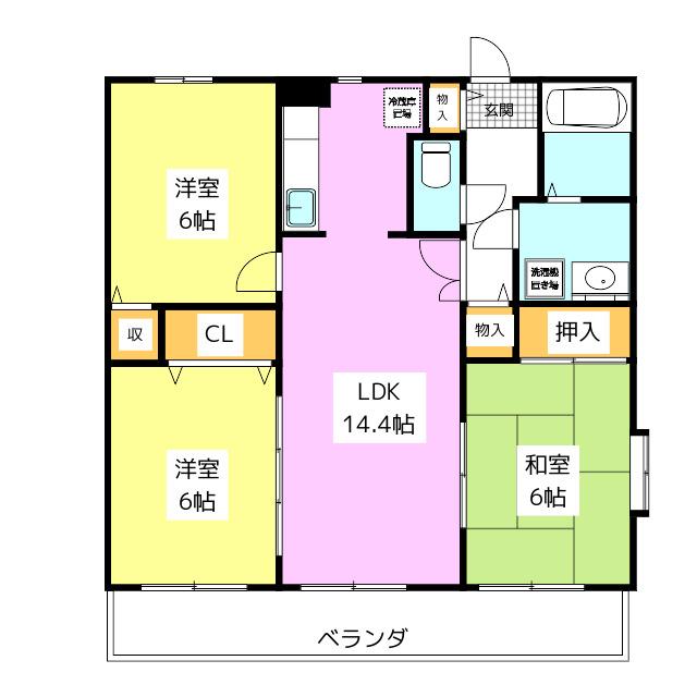 コンフォート博多南(3LDK/3階)の間取り写真