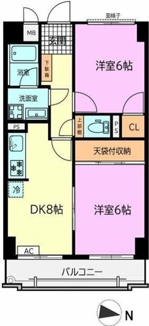 ケリーズマンション(2DK/3階)の間取り写真