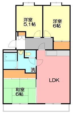 サンライズ湘南(3LDK/2階)の間取り写真
