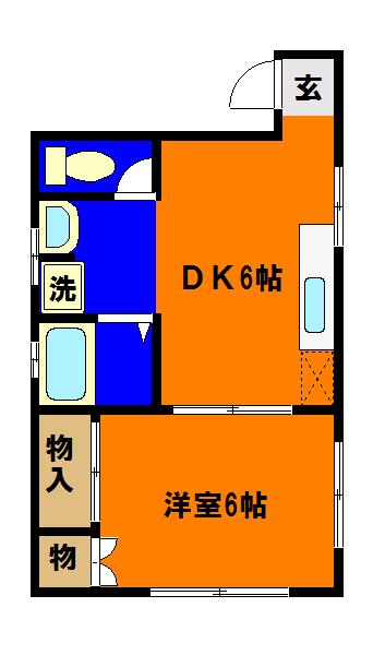 リトルクローバーハイツ(1DK/1階)の間取り写真