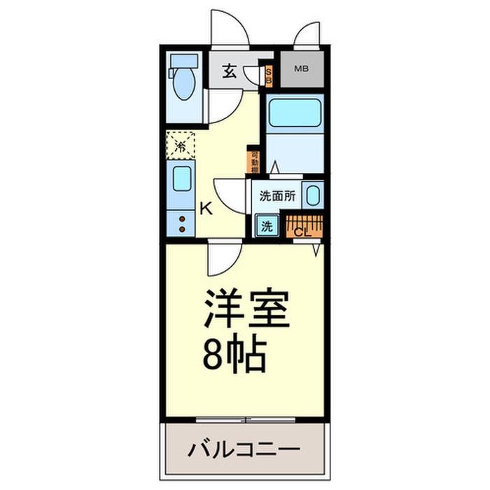 ALII II(1K/1階)の間取り写真