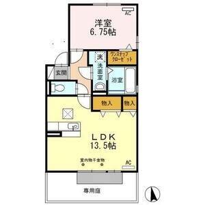 ボヌール坂巻(1LDK/1階)の間取り写真