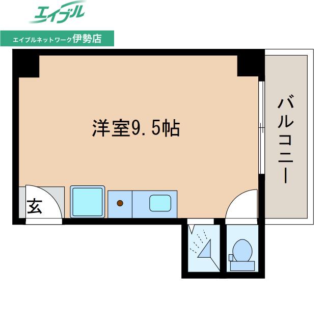 伊勢ビル(ワンルーム/3階)の間取り写真