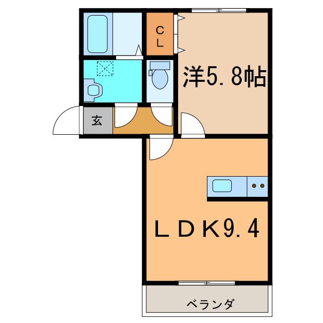 NOON イースト(1LDK/3階)の間取り写真