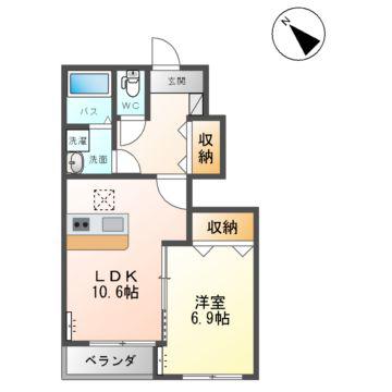 メゾン・ボンヌール(1LDK/1階)の間取り写真