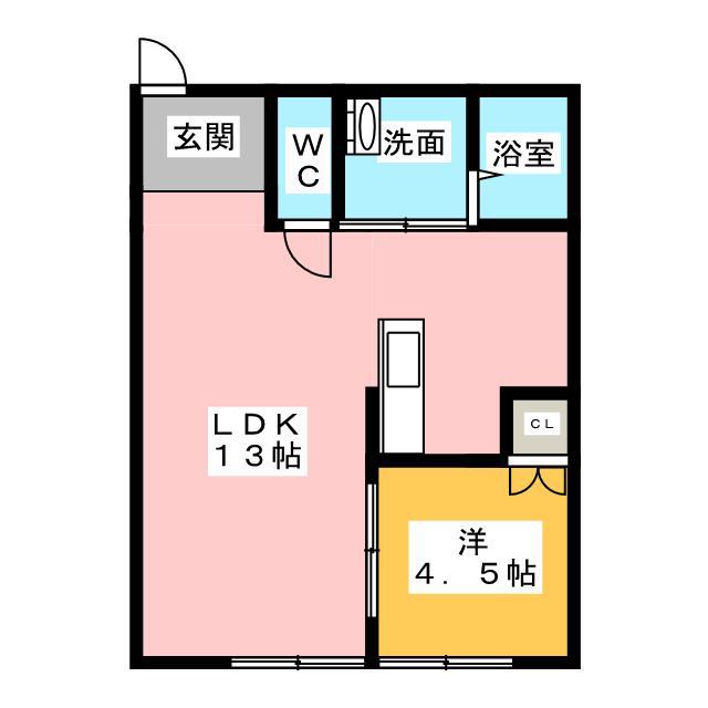WOOD久松II(1LDK/2階)の間取り写真