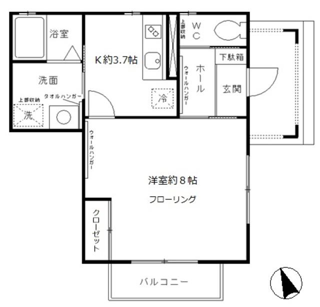 コート大町(1K/1階)の間取り写真