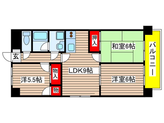 グロリアス滝子(3LDK/7階)の間取り写真