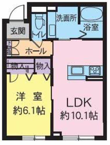 ベレオ荒井駅前(1LDK/1階)の間取り写真